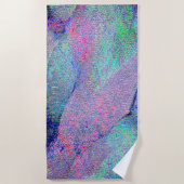 しわの付いたレザー擦り切れたスタイル絵を描、青いトーン ビーチタオル (正面)