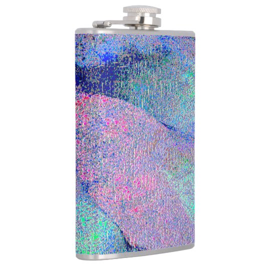 しわの付いたレザー擦り切れたスタイル絵を描、青いトーン フラスク (右)