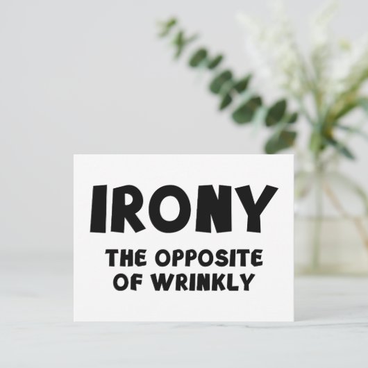 しわの反対を皮肉る ポストカード (スタンド正面)