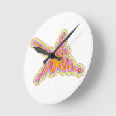 しわの寄った紙効果を持つナスカの線 ラウンド壁時計 (傾斜)