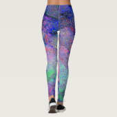 しわの寄った革のスタイル擦り切れた絵を描に青い色調を付ける レギンス (裏面)