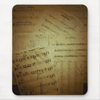 しわを寄せられた音楽シート マウスパッド