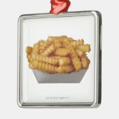 しわカットのフライドポテト メタルオーナメント (左)