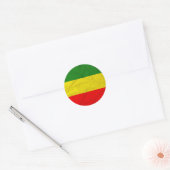 しわ付きラスタファリア国旗 ラウンドシール (封筒)