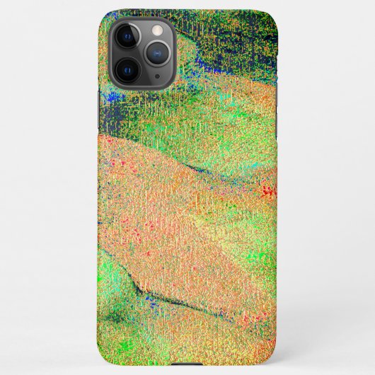 しわ付き皮革効果、緑のオレンジ擦り切れた絵を描色 iPhoneケース (裏面)