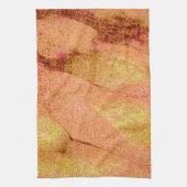 しわ付き革スタイル擦り切れた絵を描、サーモン キッチンタオル (縦)