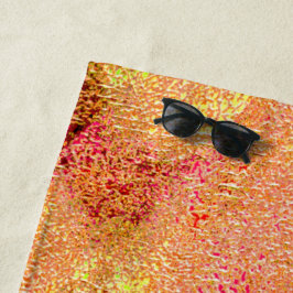 しわ付き革スタイル擦り切れた絵を描、サーモン ビーチタオル