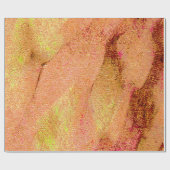 しわ付き革スタイル擦り切れた絵を描、サーモン ラッピングペーパー (フラット)