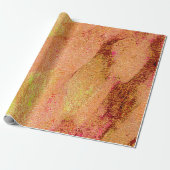 しわ付き革スタイル擦り切れた絵を描、サーモン ラッピングペーパー (アンロールド)