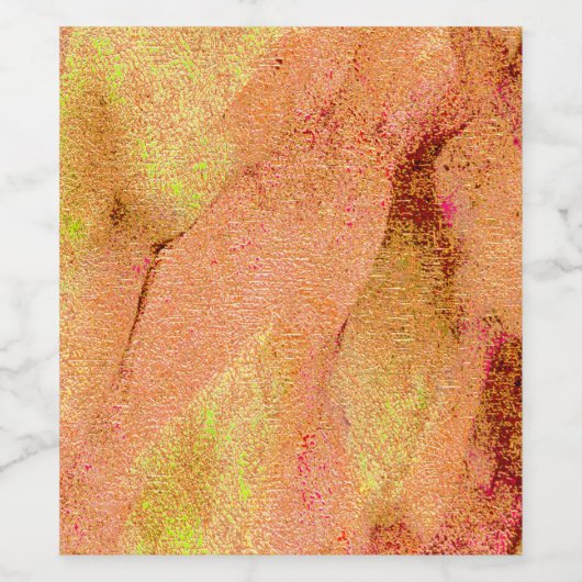 しわ付き革スタイル擦り切れた絵を描、サーモン ワインラベル (シングルラベル)