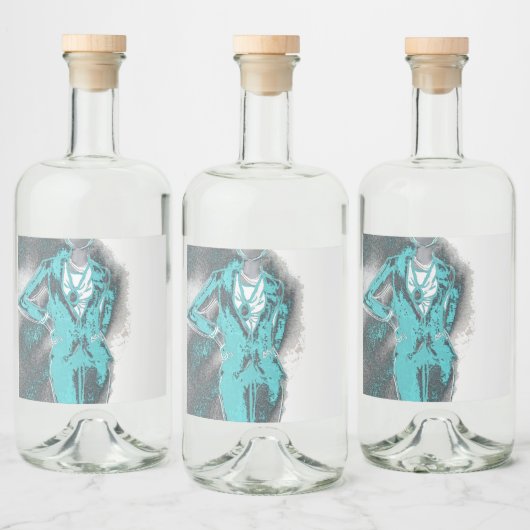 しわ衣服食品および飲料ラベルセット リキュールボトルラベル (ボトル)