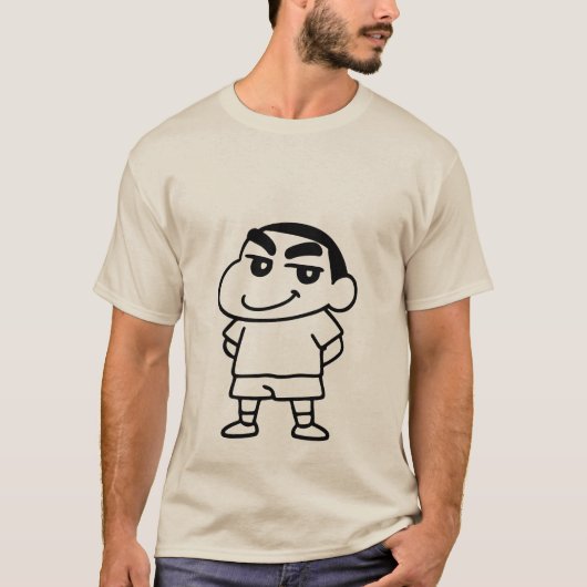 しんちゃんまんがラインアート Tシャツ (正面)