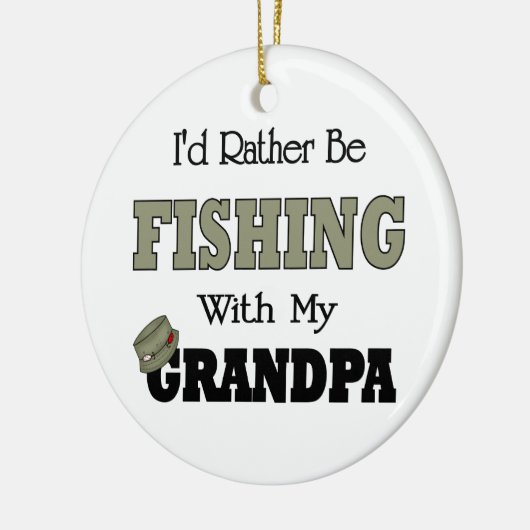 じいちゃんとは魚釣りになりたい セラミックオーナメント (左)