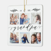 じいちゃんのギフト |孫の写真コラージュ セラミックオーナメント (左)