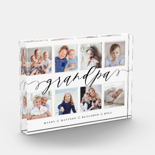 じいちゃんのギフト |孫の写真コラージュ フォトブロック (左)