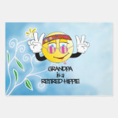じいちゃんは退職したヒッピーでクールグルービーのクラス ラッピングペーパーシート (正面)