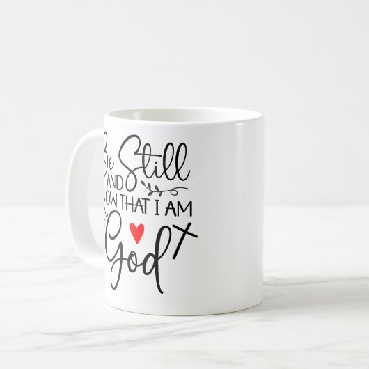 じっとして私が神であることを知りなさい コーヒーマグカップ (正面左)