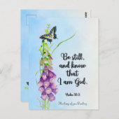 じっとして、私が神であることを知りなさい。詩編56:3 ポストカード (正面/裏面)