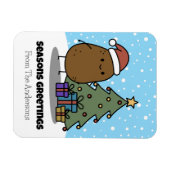 じゃがいもでクリスマスの挨拶 マグネット (横)