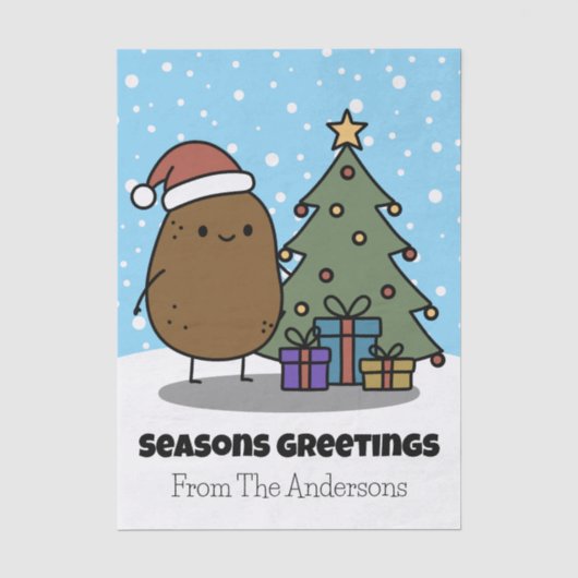 じゃがいもでクリスマスの挨拶 薄葉紙 (正面)