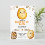 じゃがいもの誕生日テーマパーティーの招待状 招待状 (スタンド正面)