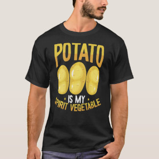 じゃがいもは私の精神の野菜バックプリント野菜 Tシャツ