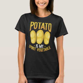 じゃがいもは私の精神の野菜 バックプリント 野菜 Tシャツ