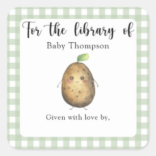 じゃがいもベビーシャワーの蔵書票 - のライブラリ用に スクエアシール