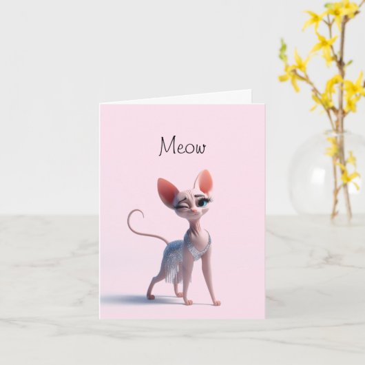 じゃじゃにゃんこ カード (黄色い花)