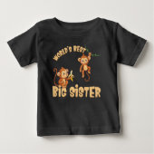 じゃれているサル 世界で最高の姉 ベビーTシャツ (正面)