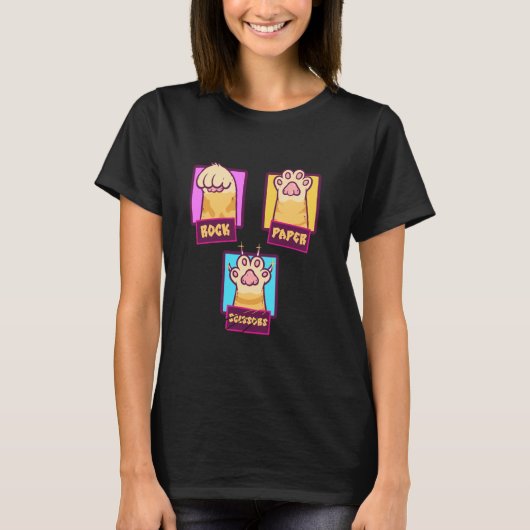 じゃんけん 猫の手 Tシャツ 手遊び 面白い (正面)