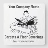 じゅうたん&床カバーマンガ スクエア壁時計 (正面)