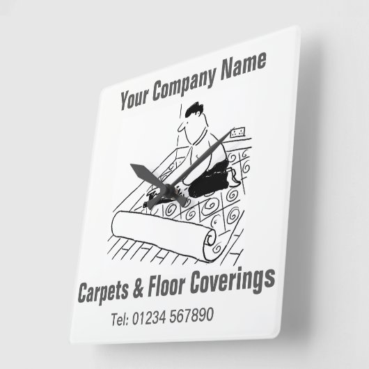 じゅうたん&床カバーマンガ スクエア壁時計 (傾斜)