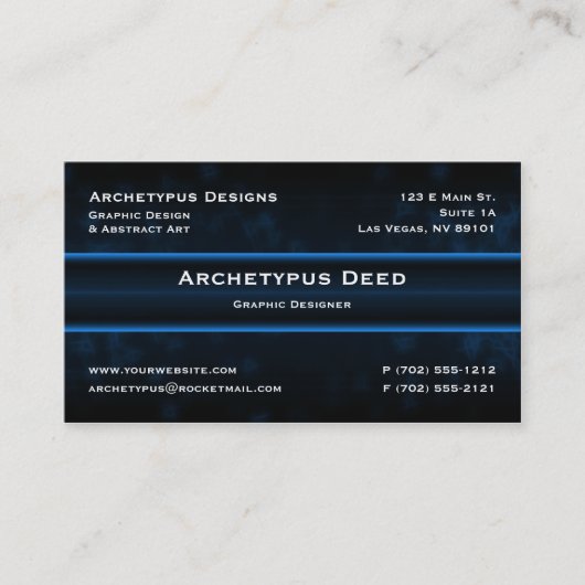 じゅーじゅーいう音の名刺-青 名刺 (正面)