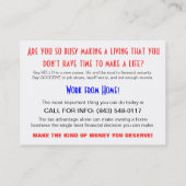 じゅーじゅーいう音カードは挨拶します 名刺 (裏面)