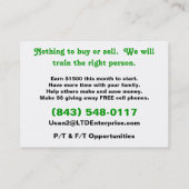 じゅーじゅーいう音カード-私達を示すことを許可して下さい! 名刺 (裏面)