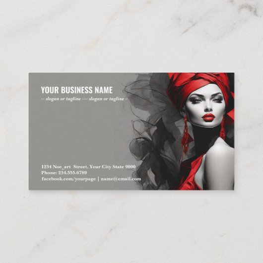 じらじらさせるエレガンス：黒と赤はっきりしたの女 名刺 (裏面)