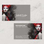 じらじらさせるエレガンス:黒と赤はっきりしたの女 名刺 (正面/裏面)