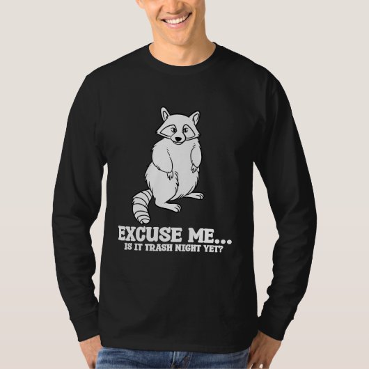 すいませんアライグマごみパンダ森林動物W Tシャツ (正面)