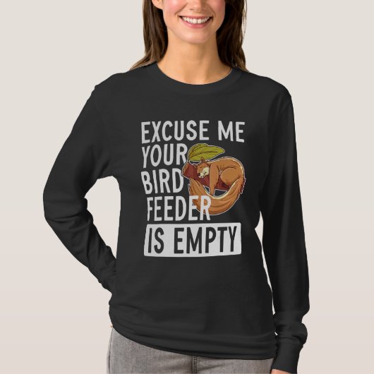 すいません鳥の給餌器が空リス Tシャツ (正面)