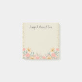 すいませ恋しく思んピンクのフローラ水色 ポストイット (正面)