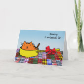 すいませ恋しく思ん可愛いベレーテッド誕生日猫用パン カード (正面)