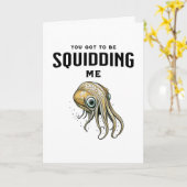 すいませ恋しく思ん誕生日 | Squid おもしろい Pun カード (黄色い花)