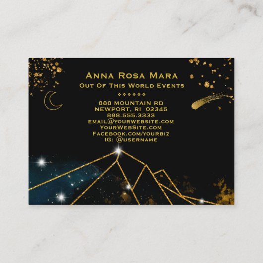 *~*すい星の神聖なジオメトリ金ゴールドグリッター月月月 名刺 (裏面)