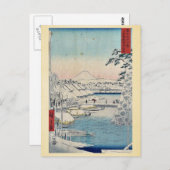 すきや橋：安藤広重 ポストカード (正面/裏面)
