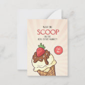 すくいアイスクリームを食べポップ・アートのたい ノートカード (正面)