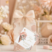 すくったアイスクリーム フローラル ピンク ブライダルシャワー フェイバータグ
