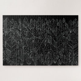 すくっと立つ。〜葉っぱ〜ブラック ジグソーパズル