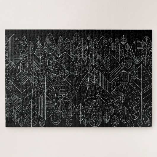 すくっと立つ。〜葉っぱ〜ブラック ジグソーパズル (横)