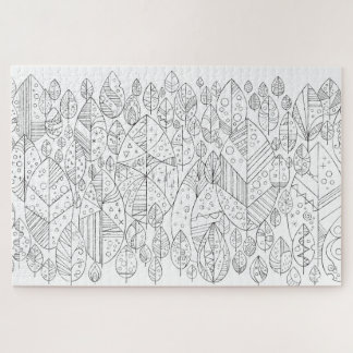 すくっと立つ。〜葉っぱ〜塗り絵 ジグソーパズル